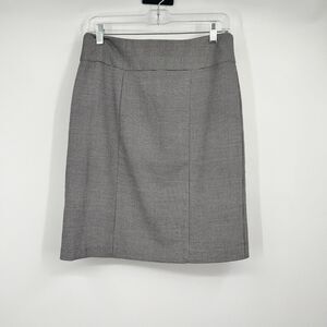 Womens Worthington Straight Pencil Skirt Herringbone Black White Size 8 Preppy